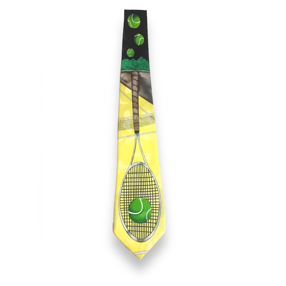Vintage Renaissance Hand Made Men's Tennis Themed Neck Tie